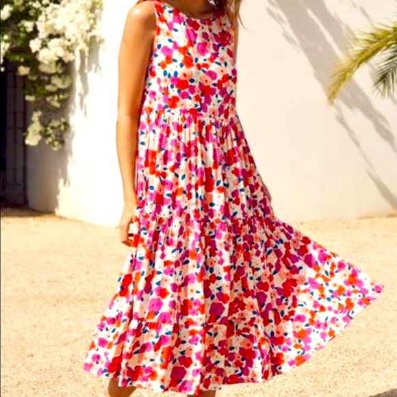 Mister Zimi Dresses & Skirts - Mister Zimi Dress Australian Midi Floral Bright Ties At Neck PERFECTLY FLAWLESS!